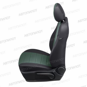 13 649 р. Чехлы сидений (экокожа) Автопилот  CITROEN C4 (2004-2011)  дорестайлинг, хэтчбэк 5 дв.,  рестайлинг, хэтчбэк 5 дв. (черный/зеленый)  с доставкой в г. Пермь. Увеличить фотографию 2