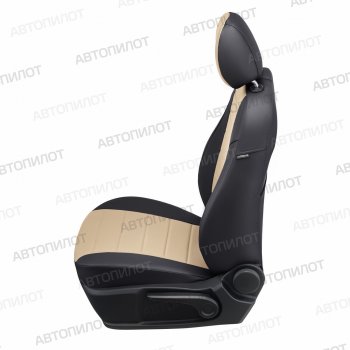 13 649 р. Чехлы сидений (экокожа) Автопилот  CITROEN C4  B7 (2013-2022) седан дорестайлинг, седан рестайлинг (черный/бежевый)  с доставкой в г. Пермь. Увеличить фотографию 3
