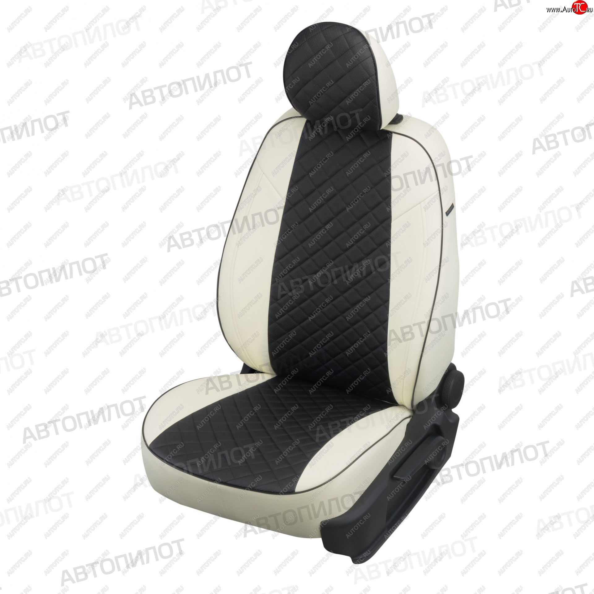 14 249 р. Чехлы сидений (экокожа) Автопилот Ромб  Daewoo Matiz ( M100,  M150,  M200,  M250,  M300) (1998-2016) дорестайлинг, рестайлинг (черный/белый)  с доставкой в г. Пермь