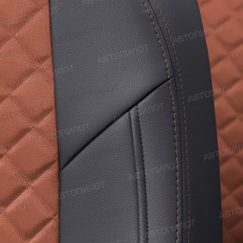 14 449 р. Чехлы сидений (экокожа/алькантара, горбы) Автопилот Ромб  Daewoo Nexia  дорестайлинг (1995-2008) (черный/коричневый)  с доставкой в г. Пермь. Увеличить фотографию 2