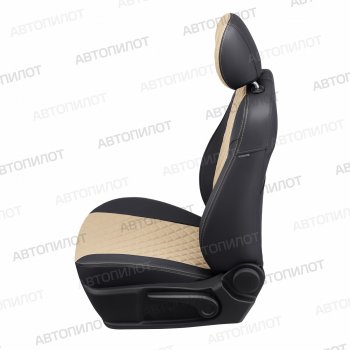 14 249 р. Чехлы сидений (экокожа) Автопилот Ромб  FAW Besturn X80 (2016-2021) рестайлинг (черный/бежевый)  с доставкой в г. Пермь. Увеличить фотографию 3