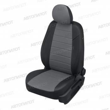 Чехлы сидений (экокожа, сплош.) Автопилот Fiat Albea  170 (2002-2012) седан (черный/серый)