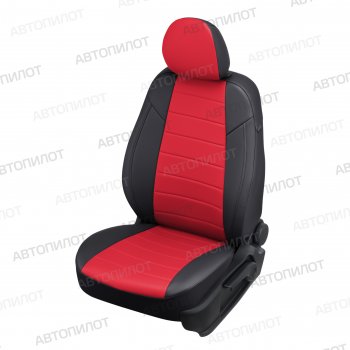 Чехлы сидений (экокожа, сплош.) Автопилот Fiat Albea  170 (2002-2012) седан (черный/красный)