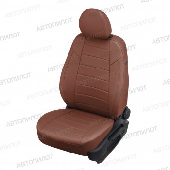 Чехлы сидений (экокожа, сплош.) Автопилот Fiat Albea  170 (2002-2012) седан (коричневый)