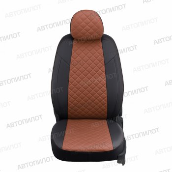 14 249 р. Чехлы сидений (экокожа, 40/60) Автопилот Ромб Mazda Tribute  дорестайлинг (2000-2007) (черный/коричневый)  с доставкой в г. Пермь. Увеличить фотографию 4