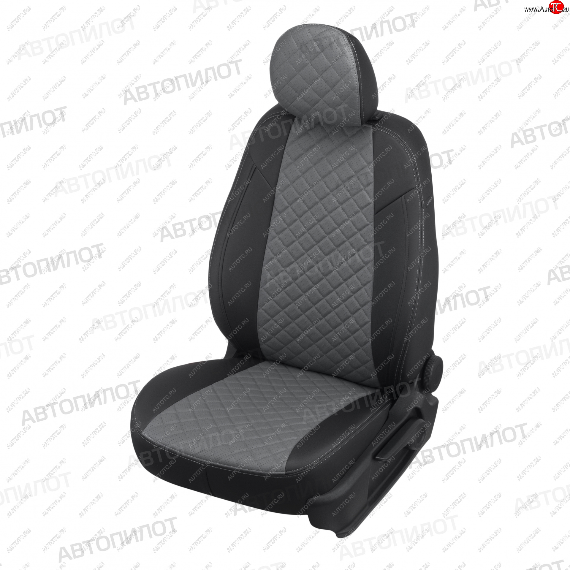14 249 р. Чехлы сидений (экокожа) Автопилот Ромб  Ford Mondeo (2000-2007) Mk3,B4Y дорестайлинг, седан, Mk3,B4Y рестайлинг, седан (черный/серый)  с доставкой в г. Пермь