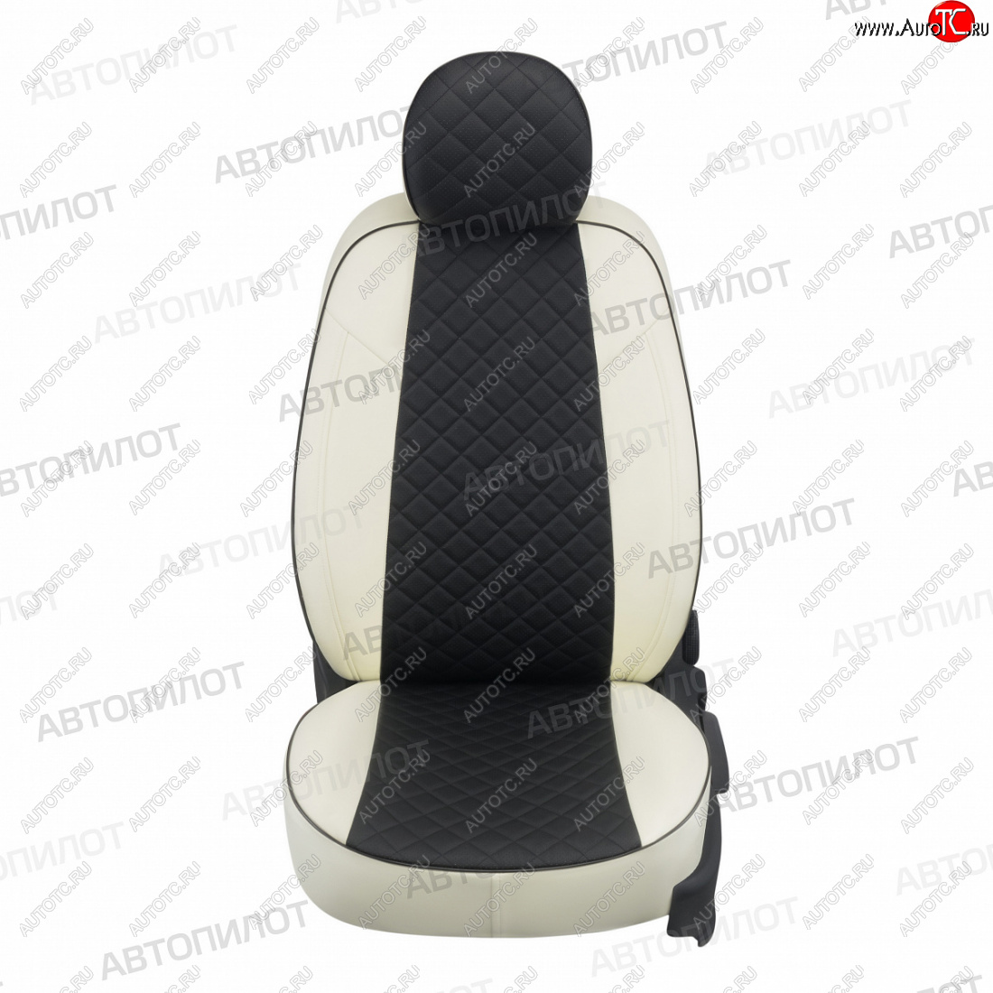 14 249 р. Чехлы сидений (экокожа) Автопилот Ромб  Ford S-Max  1 (2006-2015) дорестайлинг, рестайлинг (белый/черный)  с доставкой в г. Пермь