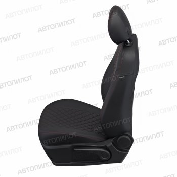 14 249 р. Чехлы сидений (экокожа) Автопилот Ромб  Ford S-Max  CJ (2014-2019) (черный/красная строчка)  с доставкой в г. Пермь. Увеличить фотографию 5