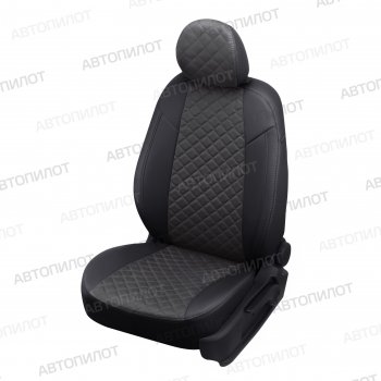 Чехлы сидений (экокожа/алькантара, Comfort) Автопилот Ромб Haval H9 (2019-2021) 2-ой рестайлинг (черный/темно-серый)