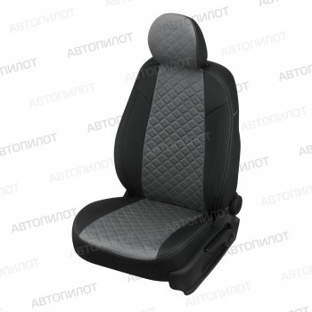 Чехлы сидений (экокожа/алькантара, Comfort) Автопилот Ромб Haval H9 (2019-2021) 2-ой рестайлинг (черный/серый)