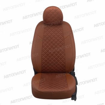 Чехлы сидений (экокожа/алькантара, Comfort) Автопилот Ромб Haval H9 (2019-2021) 2-ой рестайлинг (коричневый)