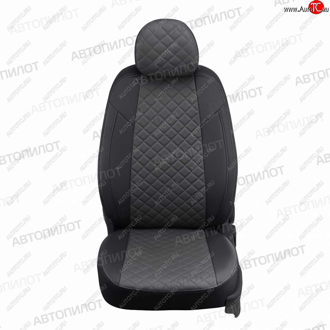 14 249 р. Чехлы сидений (экокожа) Автопилот Ромб  Honda Accord  8 CU (2008-2013) седан дорестайлинг, седан рестайлинг (черный/серый)  с доставкой в г. Пермь