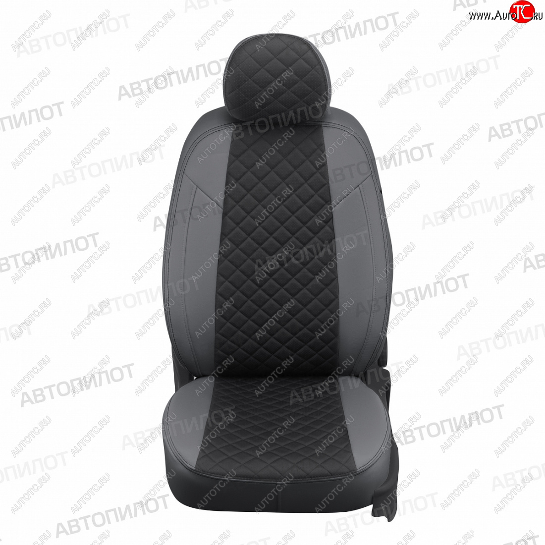 14 249 р. Чехлы сидений (экокожа) Автопилот Ромб  Honda Accord  8 CU (2008-2013) седан дорестайлинг, седан рестайлинг (серый/черный)  с доставкой в г. Пермь