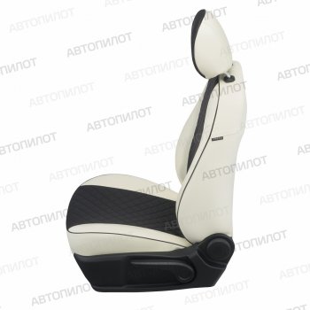 14 249 р. Чехлы сидений (экокожа) Автопилот Ромб  Honda Accord  10 CV (2019-2022) (белый/черный)  с доставкой в г. Пермь. Увеличить фотографию 2
