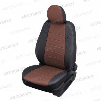Чехлы сидений (экокожа, сплош.) Автопилот Honda Civic  ES (2000-2006) седан дорестайлинг, седан рестайлинг (черный/темно-коричневый)