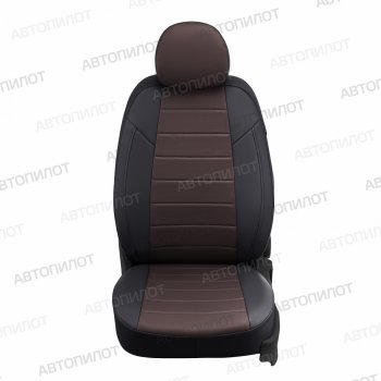 Чехлы сидений (экокожа, сплош.) Автопилот Honda Civic  ES (2000-2006) седан дорестайлинг, седан рестайлинг (черный/шоколад)