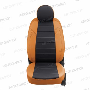 Чехлы сидений (экокожа, сплош.) Автопилот Honda Civic  ES (2000-2006) седан дорестайлинг, седан рестайлинг (оранж/черный)
