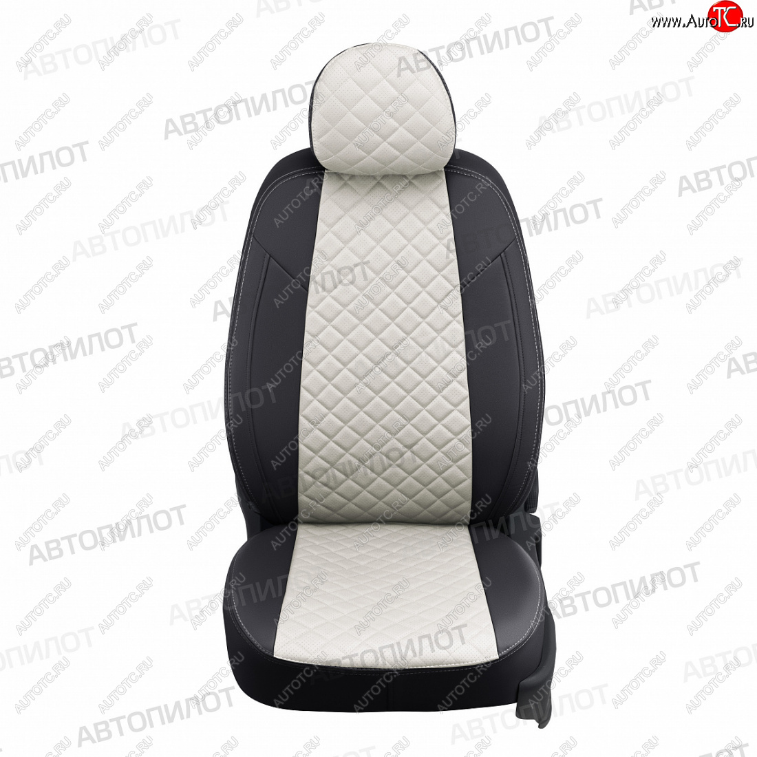 14 249 р. Чехлы сидений (экокожа) Автопилот Ромб  Honda Civic  FK,FN (2005-2011) хэтчбэк 5 дв. дорестайлинг, хэтчбэк 5 дв. рестайлинг (черный/белый)  с доставкой в г. Пермь