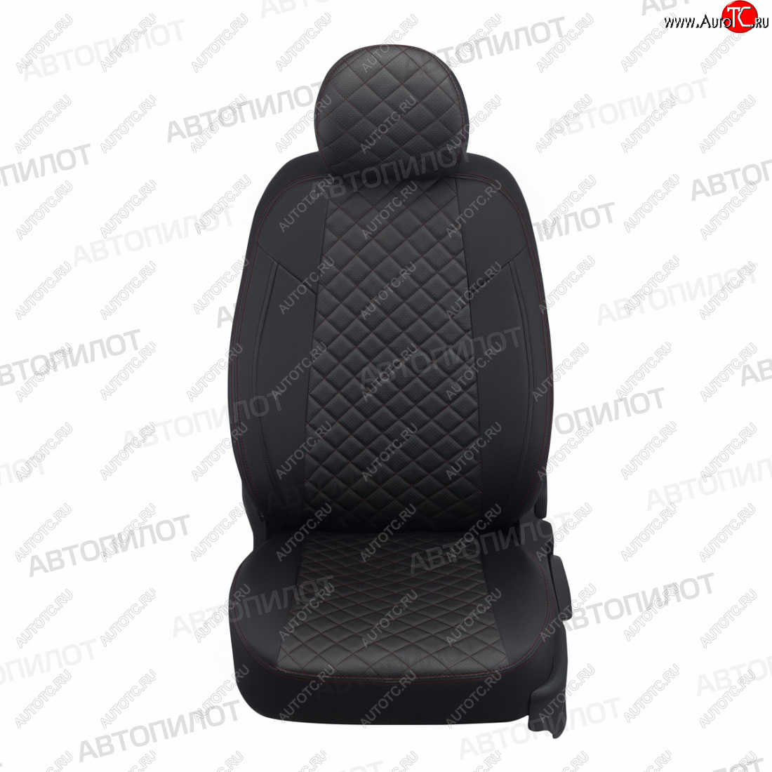 14 249 р. Чехлы сидений (экокожа) Автопилот Ромб  Honda Civic  FK,FN (2005-2011) хэтчбэк 5 дв. дорестайлинг, хэтчбэк 5 дв. рестайлинг (черный/красная строчка)  с доставкой в г. Пермь