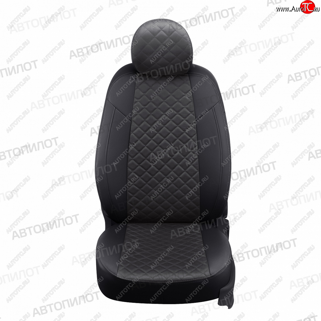 14 249 р. Чехлы сидений (экокожа/алькантара) Автопилот Ромб  Honda Civic  FK2 (2011-2016) хэтчбэк 5 дв. (черный/темно-серый)  с доставкой в г. Пермь