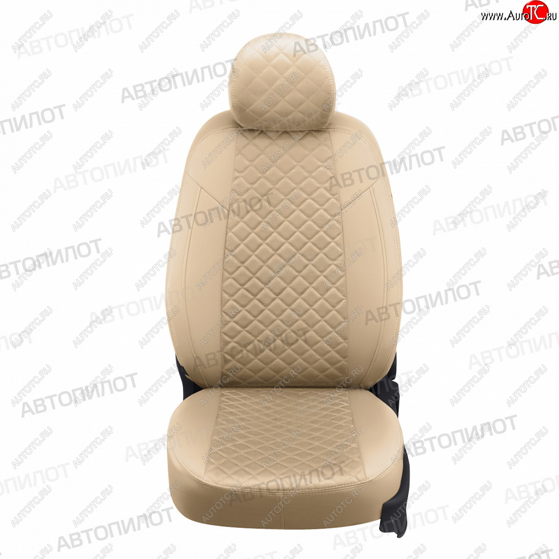14 249 р. Чехлы сидений (экокожа/алькантара) Автопилот Ромб  Honda Civic  FK2 (2011-2016) хэтчбэк 5 дв. (бежевый)  с доставкой в г. Пермь