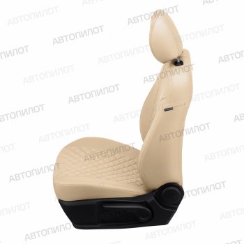 14 249 р. Чехлы сидений (экокожа/алькантара) Автопилот Ромб  Honda CR-V  RE1,RE2,RE3,RE4,RE5,RE7 (2007-2012) дорестайлинг, рестайлинг (бежевый)  с доставкой в г. Пермь. Увеличить фотографию 2