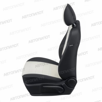 8 249 р. Чехлы сидений (экокожа) Автопилот Honda CR-V RM1,RM3,RM4 рестайлинг (2014-2018) (черный/белый)  с доставкой в г. Пермь. Увеличить фотографию 3