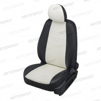 8 249 р. Чехлы сидений (экокожа) Автопилот Honda CR-V RM1,RM3,RM4 рестайлинг (2014-2018) (черный/белый)  с доставкой в г. Пермь. Увеличить фотографию 5