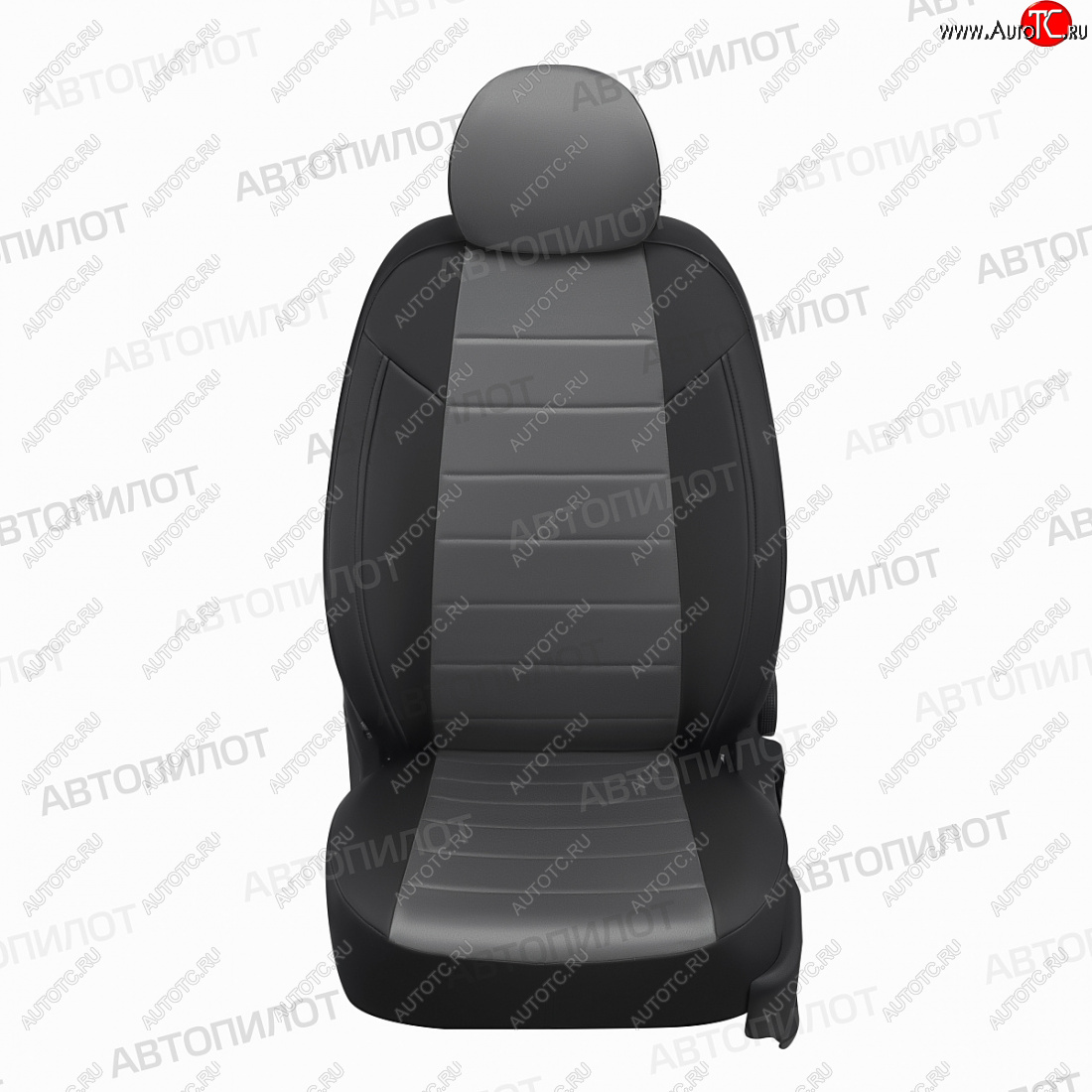 8 249 р. Чехлы сидений (экокожа/алькантара) Автопилот Honda CR-V RM1,RM3,RM4 рестайлинг (2014-2018) (черный/серый)  с доставкой в г. Пермь