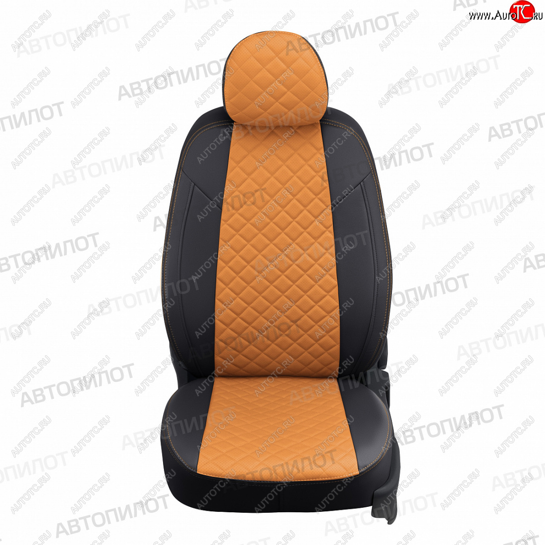 14 249 р. Чехлы сидений (экокожа) Автопилот Ромб  Honda CR-V  RM1,RM3,RM4 (2012-2018) дорестайлинг, рестайлинг (черный/оранж)  с доставкой в г. Пермь
