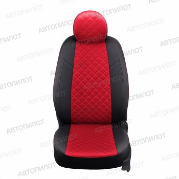 8 499 р. Чехлы сидений (экокожа/алькантара) Автопилот Ромб Honda CR-V RM1,RM3,RM4 рестайлинг (2014-2018) (черный/красный)  с доставкой в г. Пермь. Увеличить фотографию 4