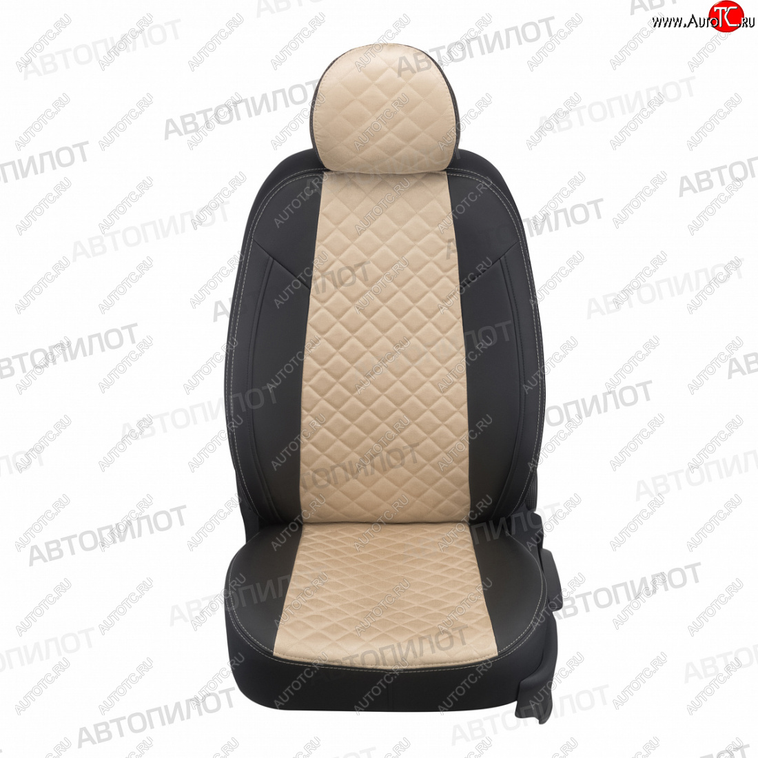 14 249 р. Чехлы сидений (экокожа/алькантара) Автопилот Ромб  Honda CR-V  RM1,RM3,RM4 (2012-2018) дорестайлинг, рестайлинг (черный/бежевый)  с доставкой в г. Пермь