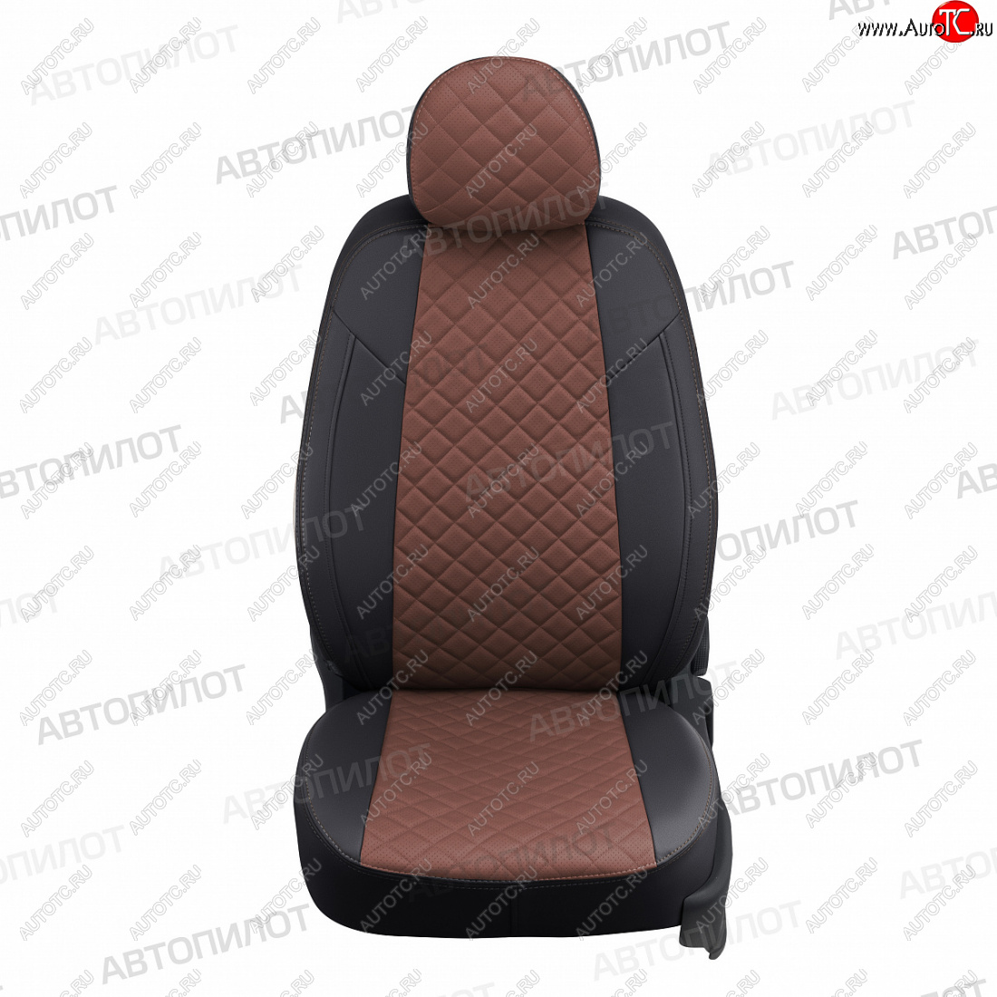 14 249 р. Чехлы сидений (экокожа) Автопилот Ромб  Honda Jazz (2001-2008) (черный/темно-коричневый)  с доставкой в г. Пермь