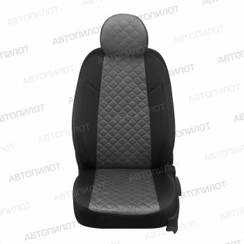 Чехлы сидений (экокожа/алькантара, 60/40) Автопилот Ромб Hyundai Accent  седан ТагАЗ (2001-2012) (черный/серый)