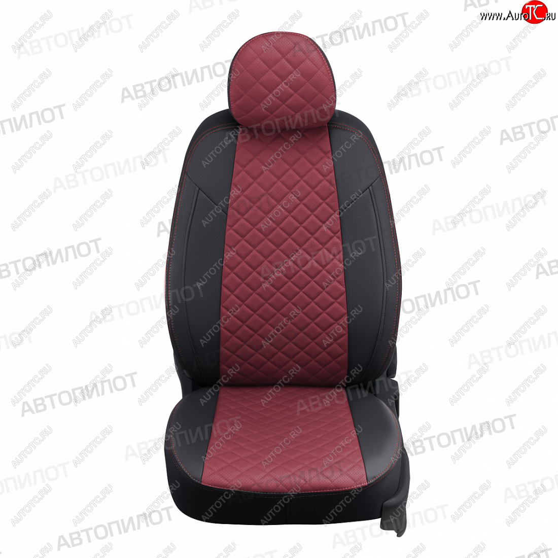 14 249 р. Чехлы сидений (экокожа) Автопилот Ромб  Hyundai Accent  седан ТагАЗ (2001-2012) (черный/бордовый)  с доставкой в г. Пермь