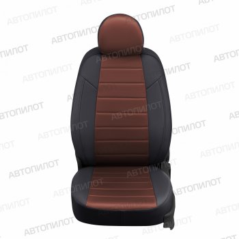 Чехлы сидений (экокожа/алькантара, 60/40) Автопилот Hyundai Accent  седан ТагАЗ (2001-2012) (черный/шоколад)