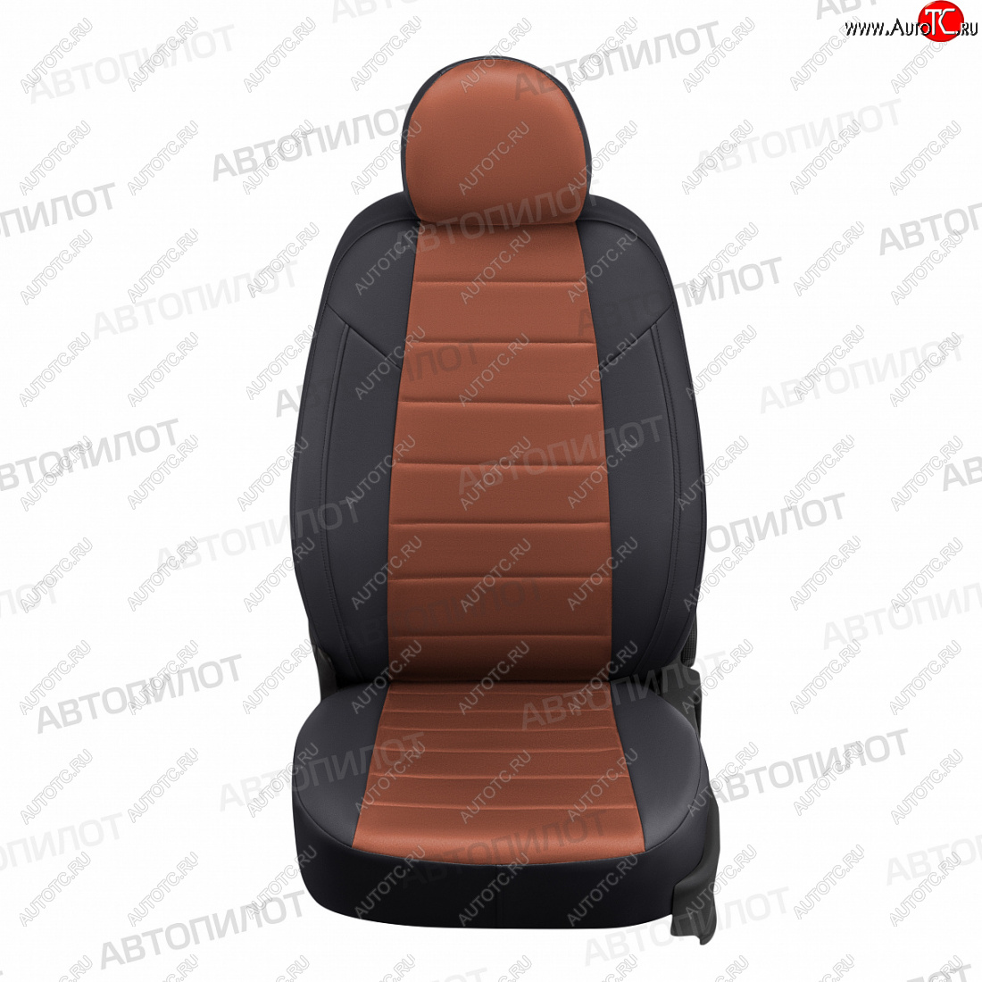 8 249 р. Чехлы сидений (экокожа/алькантара) Автопилот Hyundai Elantra HD (2006-2011) (черный/коричневый)  с доставкой в г. Пермь