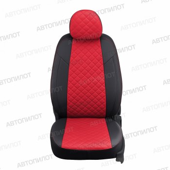 Чехлы сидений (экокожа, зад. сид. 40/60) Автопилот Ромб Hyundai Getz  TB (2002-2010) хэтчбэк 5 дв. дорестайлинг, хэтчбэк 5 дв. рестайлинг (черный/красный)