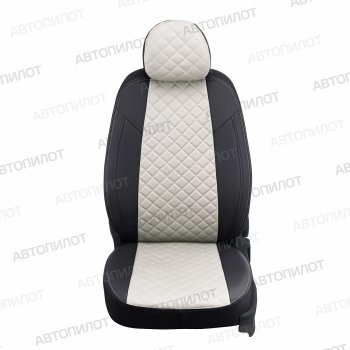 Чехлы сидений (экокожа, 8 мест) Автопилот Ромб Hyundai Starex/Grand Starex/H1  TQ (2007-2022) дорестайлинг, рестайлинг, 2-ой рестайлинг (черный/белый)