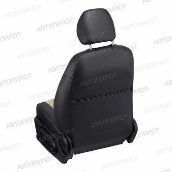 8 349 р. Чехлы сидений (экокожа/алькантара, 3 места) Автопилот  Hyundai HD-72 - HD78 (черный/бежевый)  с доставкой в г. Пермь. Увеличить фотографию 5