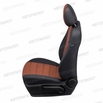 8 349 р. Чехлы сидений (экокожа/алькантара, 3 места) Автопилот  Hyundai HD-72 - HD78 (черный/коричневый)  с доставкой в г. Пермь. Увеличить фотографию 2