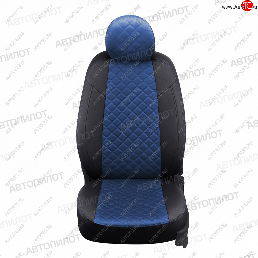 14 249 р. Чехлы сидений (экокожа/алькантара) Автопилот Ромб  Hyundai i20  PB (2008-2015) хэтчбэк дорестайлинг, хэтчбэк рестайлинг (черный/синий)  с доставкой в г. Пермь