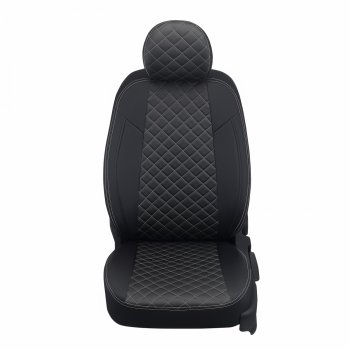 14 249 р. Чехлы сидений (экокожа) Автопилот Ромб  Hyundai i20  PB (2008-2015) хэтчбэк дорестайлинг, хэтчбэк рестайлинг (черный/белая строчка)  с доставкой в г. Пермь. Увеличить фотографию 4
