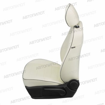8 249 р. Чехлы сидений (экокожа, 40/60) Автопилот Hyundai Solaris RBr седан дорестайлинг (2010-2014) (белый)  с доставкой в г. Пермь. Увеличить фотографию 3