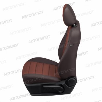 13 649 р. Чехлы сидений (экокожа/алькантара, 40/60) Автопилот  Hyundai Solaris  RBr (2010-2017), KIA Rio  3 QB (2011-2017) (шоколад)  с доставкой в г. Пермь. Увеличить фотографию 2