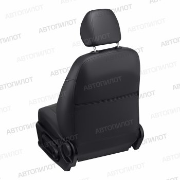 8 249 р. Чехлы сидений (экокожа, сплош) Автопилот Hyundai Solaris RBr седан дорестайлинг (2010-2014) (черный)  с доставкой в г. Пермь. Увеличить фотографию 3