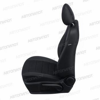 8 249 р. Чехлы сидений (экокожа/алькантара, сплош) Автопилот Hyundai Solaris RBr седан дорестайлинг (2010-2014) (черный)  с доставкой в г. Пермь. Увеличить фотографию 2
