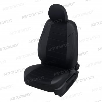 8 249 р. Чехлы сидений (экокожа/алькантара, сплош) Автопилот Hyundai Solaris RBr седан дорестайлинг (2010-2014) (черный)  с доставкой в г. Пермь. Увеличить фотографию 5