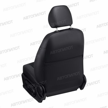 8 249 р. Чехлы сидений (экокожа/алькантара, сплош) Автопилот Hyundai Solaris RBr седан дорестайлинг (2010-2014) (черный)  с доставкой в г. Пермь. Увеличить фотографию 4