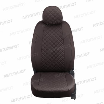 Чехлы сидений (экокожа, сплош) Автопилот Ромб Hyundai Solaris  HCR (2017-2022) седан дорестайлинг, седан рестайлинг (шоколад)